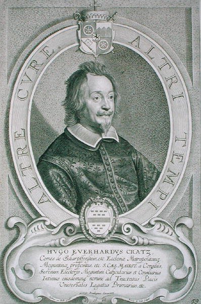 Hugo Everhardt Cratz von Scharfstein (n. 1595-1663) teoksesta "Portraits des Hommes Illustres", kaiverrus Petrus de Iode, julkaistu 1706 (kaiverrus) tekijältä Anselmus van (after) Hulle