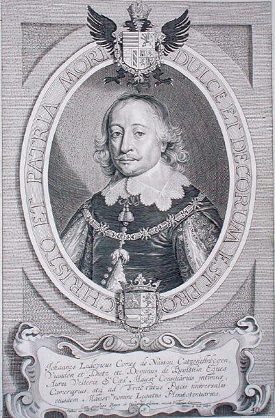 John Lewis (1590-1653) Nassau-Hadamarin kreivi, kirjasta "Portraits des Hommes Illustres", kaiverrus Petrus de Iode, julkaistu 1706 (kaiverrus) tekijältä Anselmus van (after) Hulle