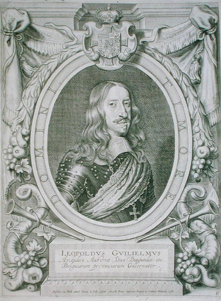 Leopold I (1640-1708) Pyhän Rooman keisari (1658-1705) teoksesta "Portraits des Hommes Illustres", kaivertanut Petrus de Iode, julkaistu 1706 (kaiverrus) tekijältä Anselmus van (after) Hulle