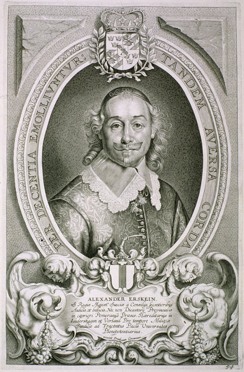Alexander Erskein (k. 1656) teoksesta Maineikkaiden miesten muotokuvat, kaiverrus Cornelis Galle, julkaistu 1706 tekijältä Anselmus van Hulle