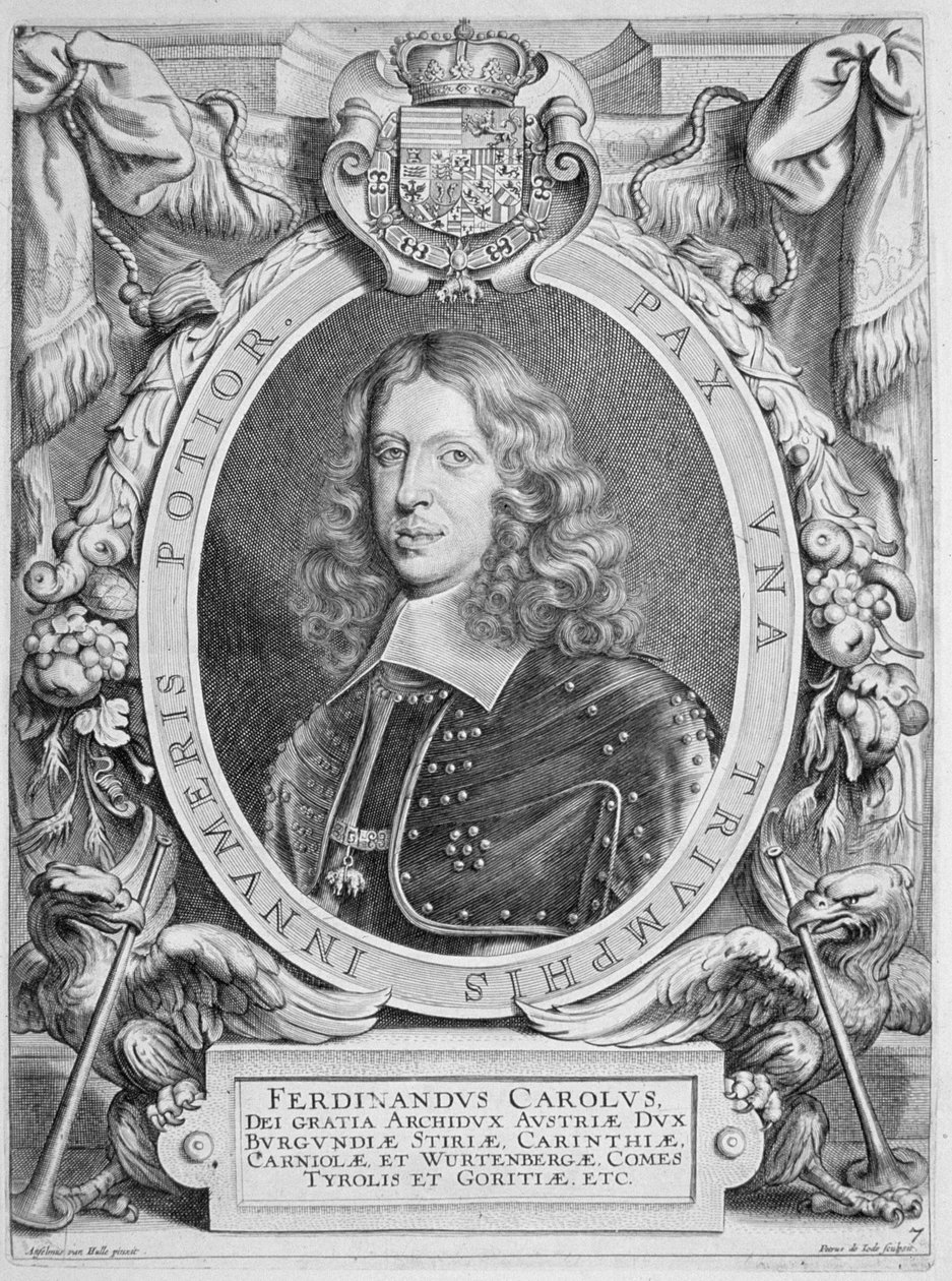Ferdinand III (1608-57) Itävallan arkkiherttua, Pyhän Rooman keisari (1637-57) Petrus de Ioden kaivertamasta teoksesta "Portraits des Hommes Illustres", julkaistu 1706 tekijältä Anselmus van Hulle