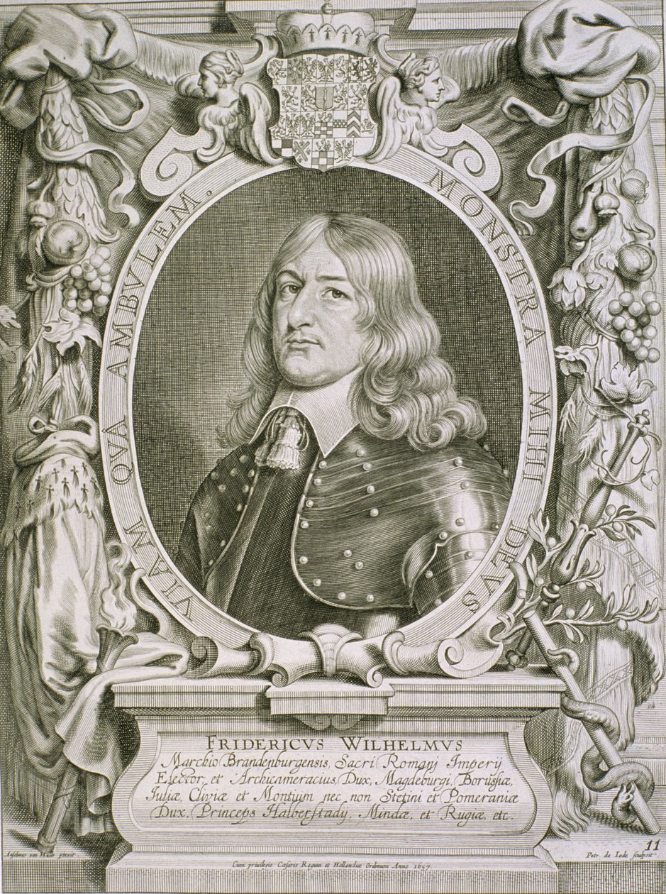 Frederick William (1620-88) Brandenburgin vaaliruhtinas, kirjasta "Portraits des Hommes Illustres", kaiverrus Petrus de Iode, julkaistu 1706 tekijältä Anselmus van Hulle