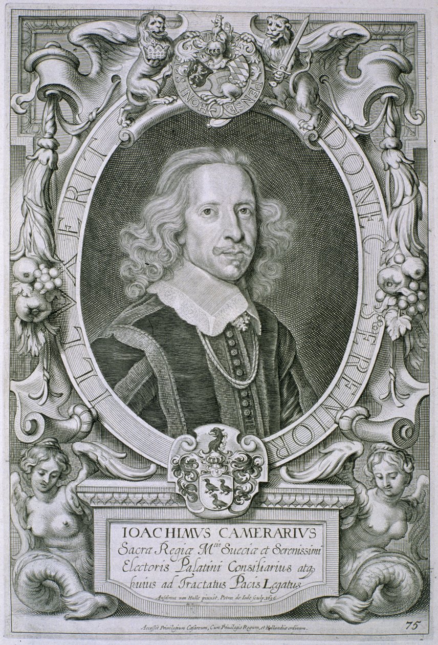 Joachim Camerarius, teoksesta "Portraits des Hommes Illustres", kaiverrettu Petrus de Ioden toimesta, julkaistu 1706. tekijältä Anselmus van Hulle