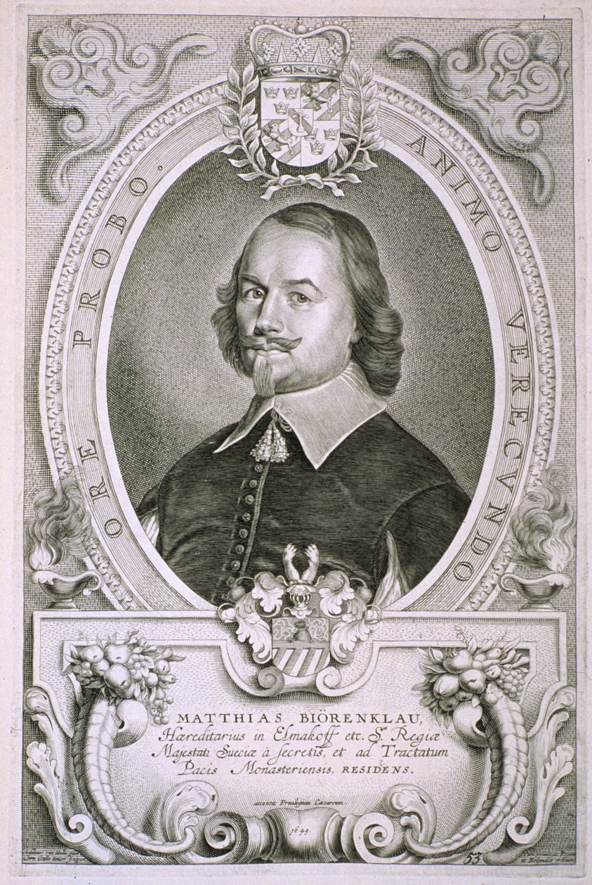 Matthias Mylonius Biorenklou (1607-71) teoksesta "Portraits des Hommes Illustres", julkaistu 1706. tekijältä Anselmus van Hulle