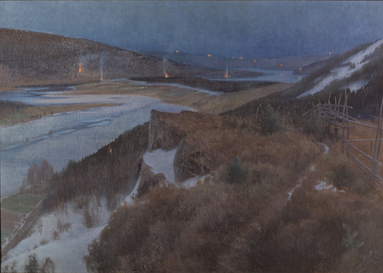 Walpurgis Night Bergslagenissa, Grangärde Taalainmaalla, 1896 tekijältä Anshelm Leonard Schultzberg