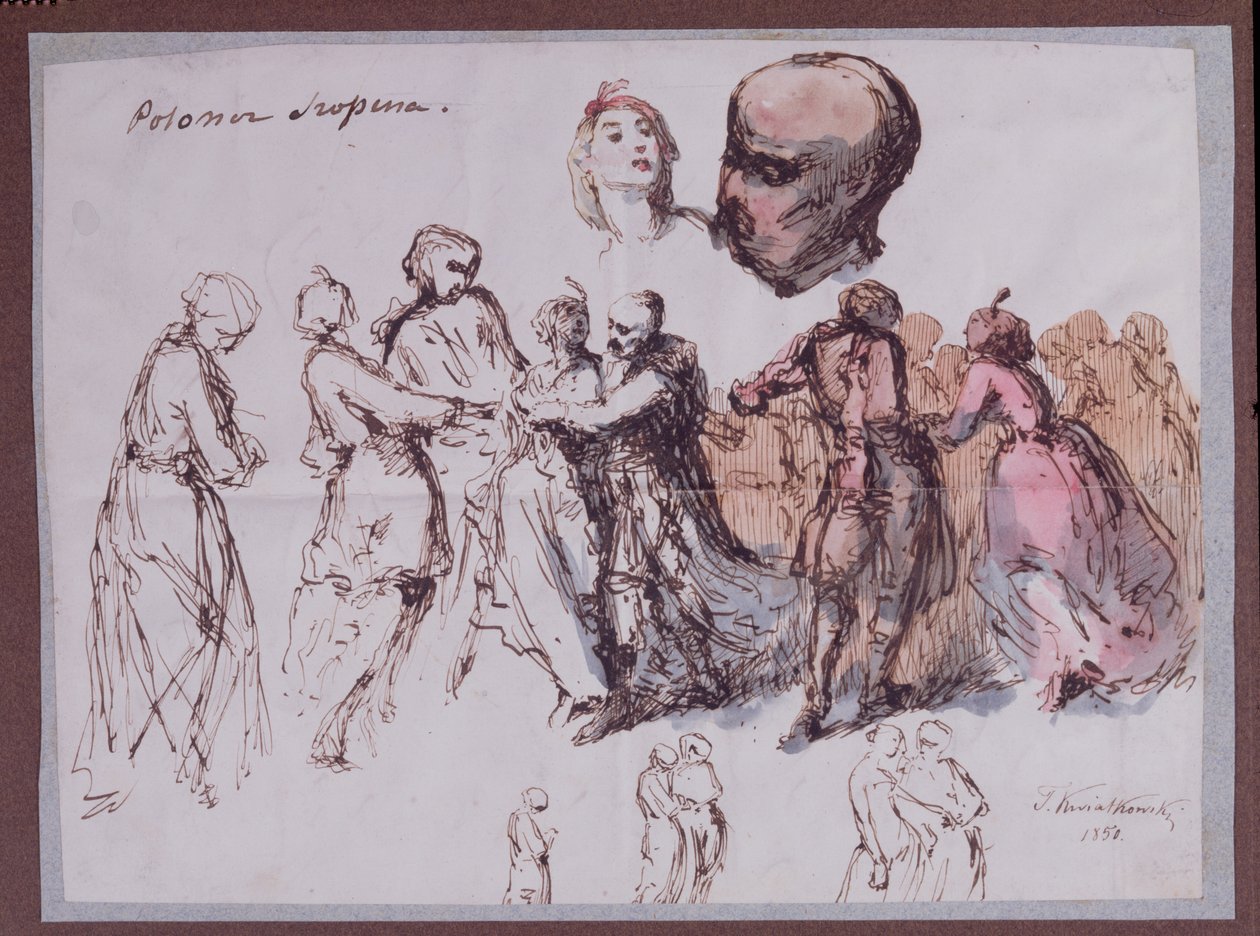 Opinnäytetyö "Les Polonaises de Chopin", 1850 (kynä ja muste sekä wc paperille). tekijältä Antar Teofil Kwiatowski