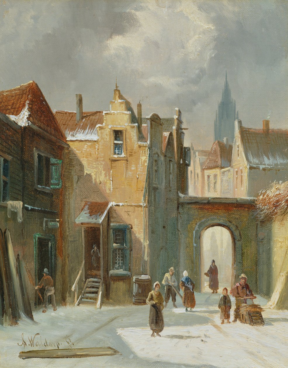 Winter Street Scene tekijältä Anthonie Waldorp