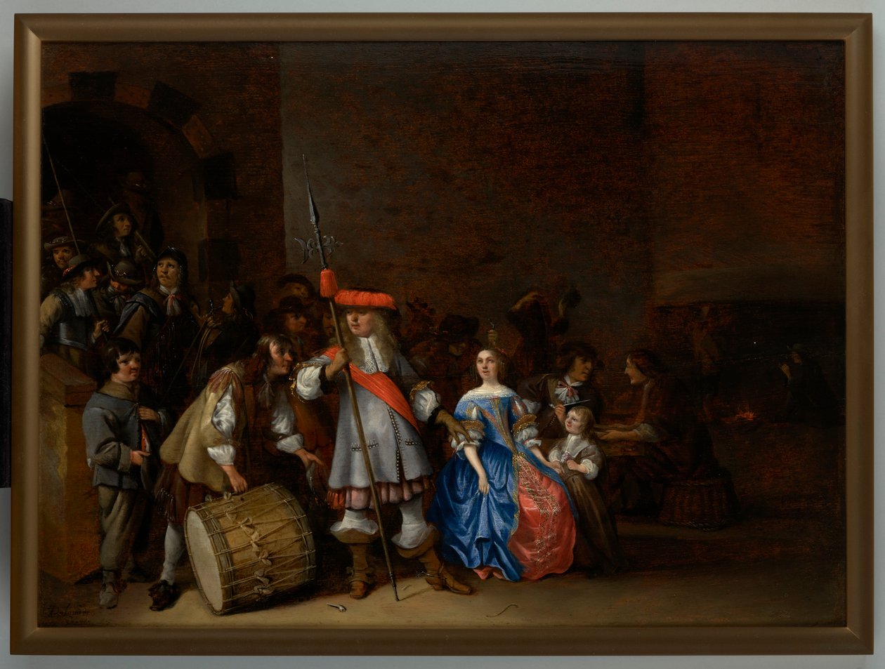 Guardroom Scene (öljy paneelissa) tekijältä Anthonie (1601 73) Palamedesz