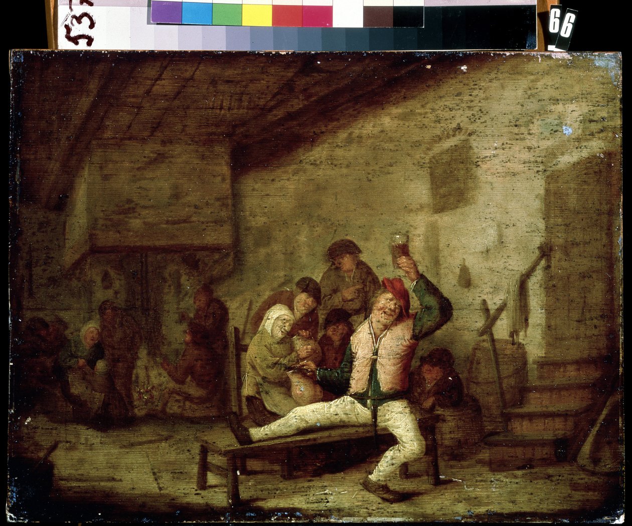 Tavernassa (Tavernassa). Anthony Victorijnsin (?-1655) maalaus. Öljy puulle tekijältä Anthonie Victorijns