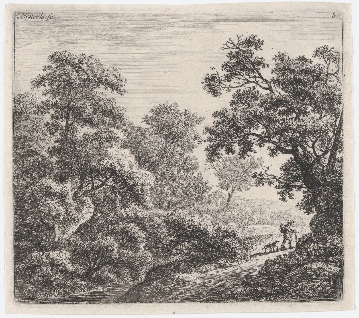 Matkustaja ja hänen koiransa Le Voyageur et son Chien, 1600-luku. tekijältä Anthonie Waterloo