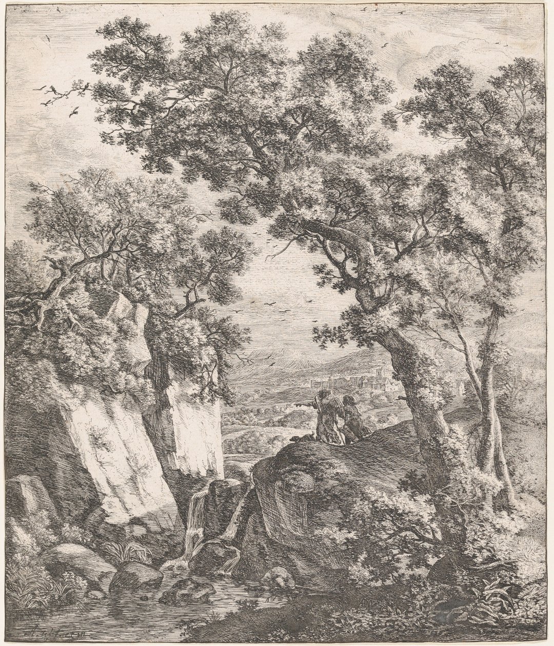Tobias ja enkeli, 1600-luku. tekijältä Anthonie Waterloo