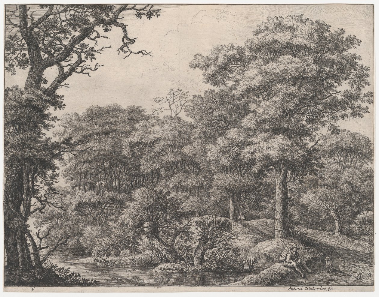 Metsässä lepäävät matkustajat, 1600-luku. tekijältä Anthonie Waterloo