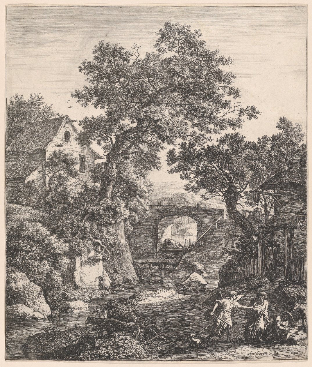 Zipporah ympärileikkaa poikaansa, 1600-luku. tekijältä Anthonie Waterloo