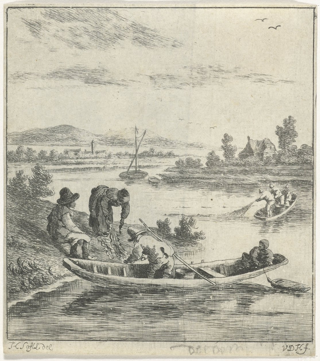 Kalastajat joella tekijältä Anthonij van der Haer