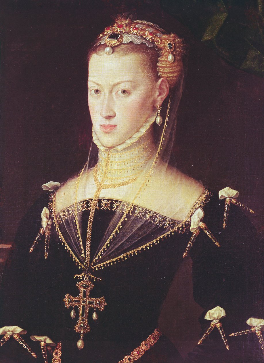 Itävallan arkkiherttuatar Maria, 1551 (yksityiskohta kuvasta 498704) tekijältä Anthonis van Dashorst Mor