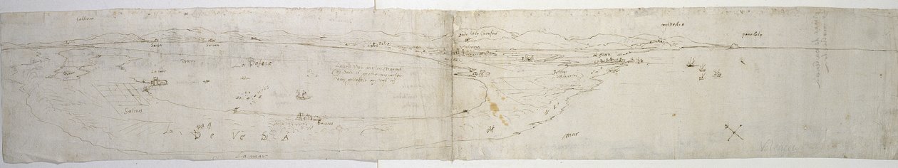 Valencia (kynä ja muste paperille) tekijältä Anthonis van den Wyngaerde