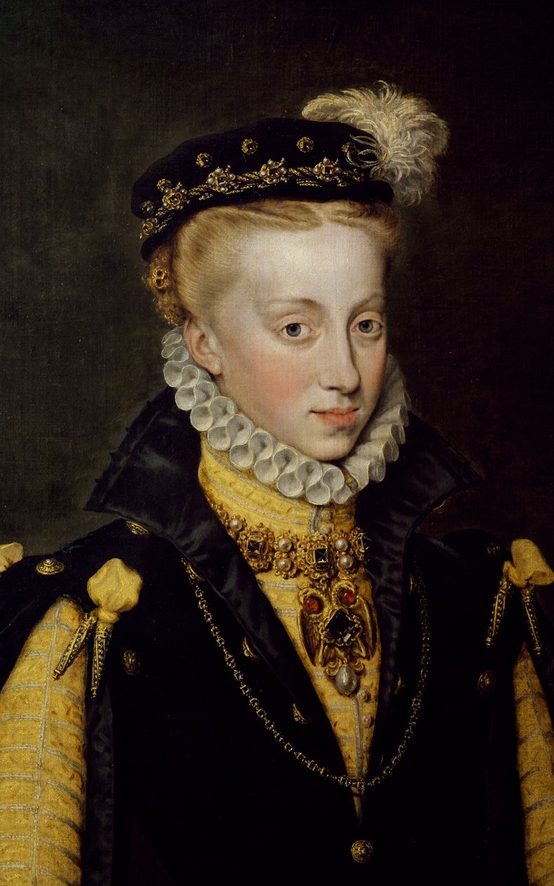 Espanjan kuningattaren Anna Itävallan muotokuva 1570 (maalaus) tekijältä Anthonis van Dashorst (c.1519 1576/77) Mor