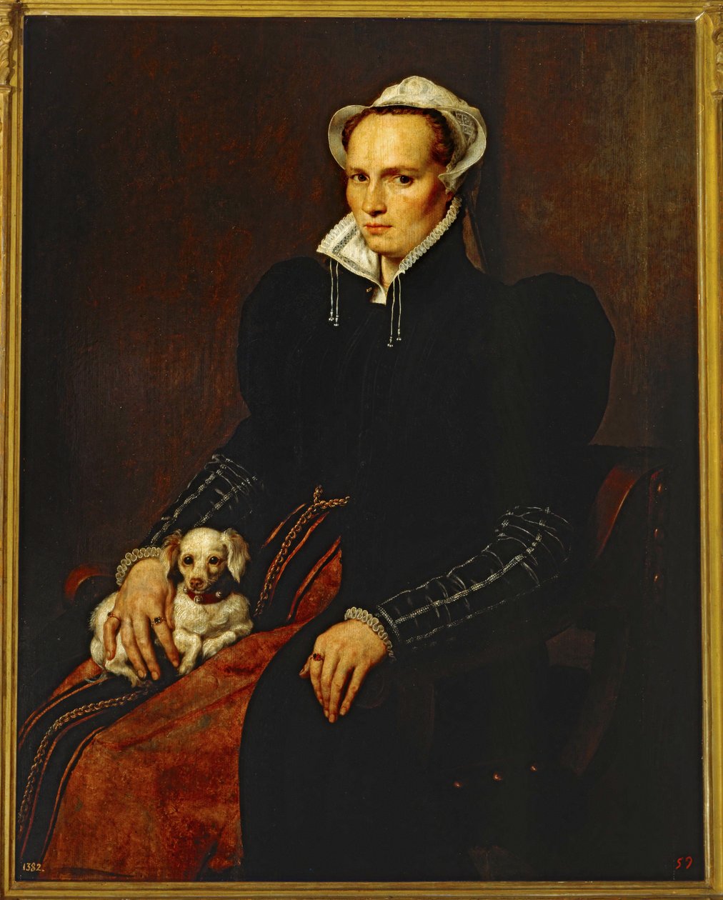 Muotokuva naimisissa olevasta naisesta ... (maalaus kankaalle) tekijältä Anthonis van Dashorst (c.1519-1576/77) Mor