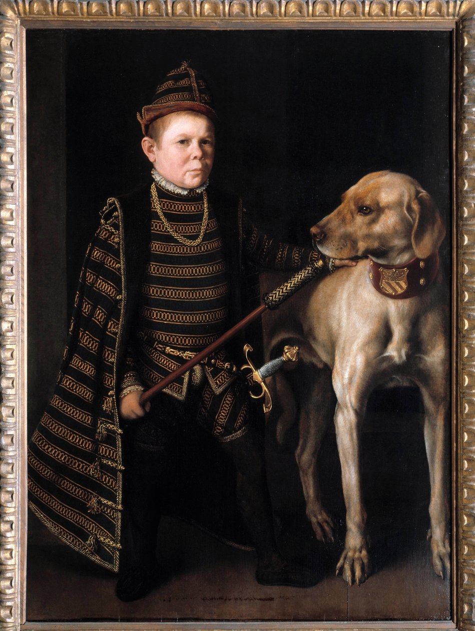 Kardinaali Granvellen, Kaarle V:n ministerin kääpiön muotokuva Anthonis Moor Van Dashorstin maalaus Anthonis dit Antonio Moro (1517-1575/76). 16. vuosisata. Himmeä. 1,26x0,92 m. - Kaarle V:n ministerin kardinaali de Granvellen kääpiön muotokuva. tekijältä Anthonis Mor van Dashorst