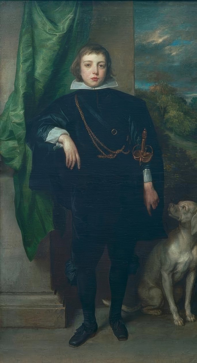 Pfalzin prinssi Ruprecht koiran kanssa tekijältä Anthony van Dyck