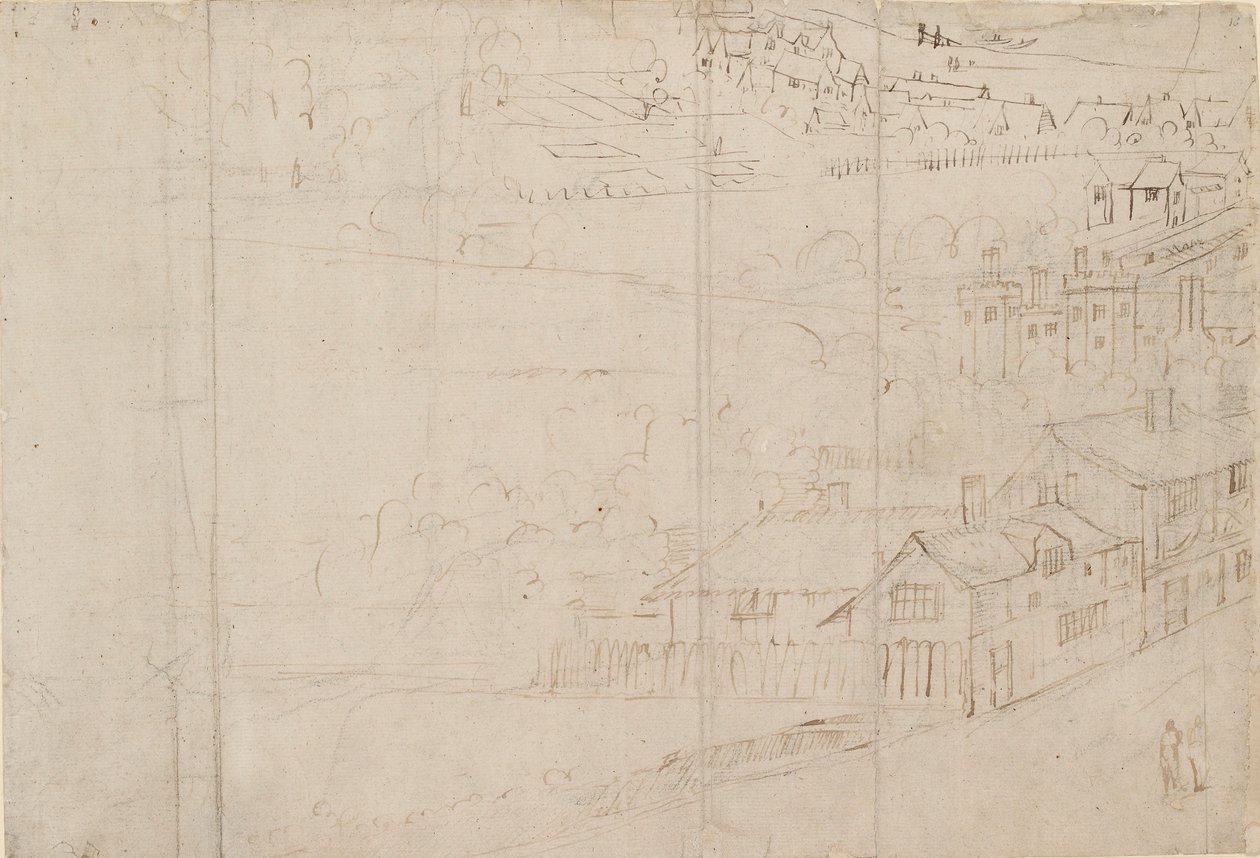 Lontoon panoraama Southwarkista nähtynä: Bankside, 1554 tekijältä Anthonis van den Wyngaerde
