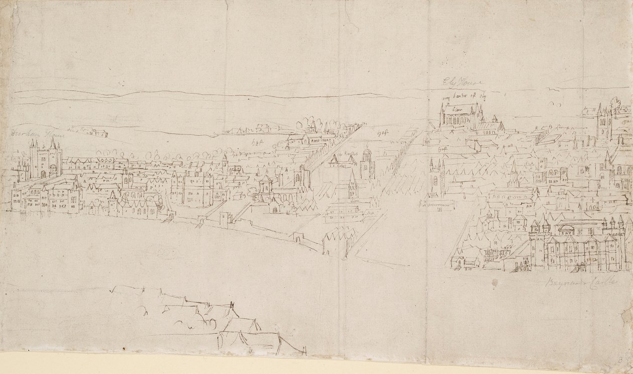 Lontoon panoraama Southwarkista nähtynä: Durham House - Barnard