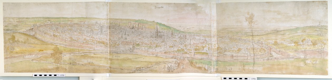 Panoraamanäkymä Brysseliin pohjoisesta, 1558 tekijältä Anthonis van den Wyngaerde