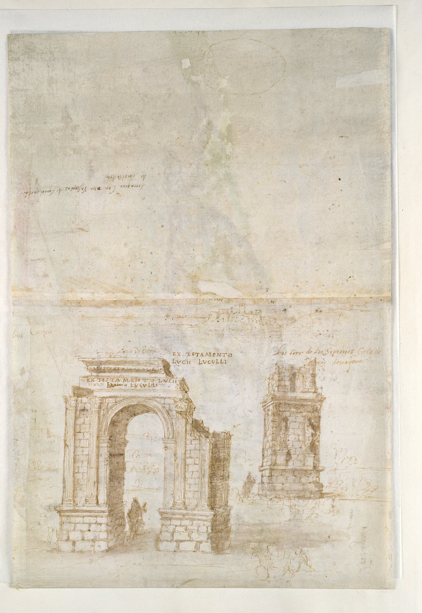 Panoraamanäkymä Tarragonaan Etelämereltä, 1560-luku. tekijältä Anthonis van den Wyngaerde