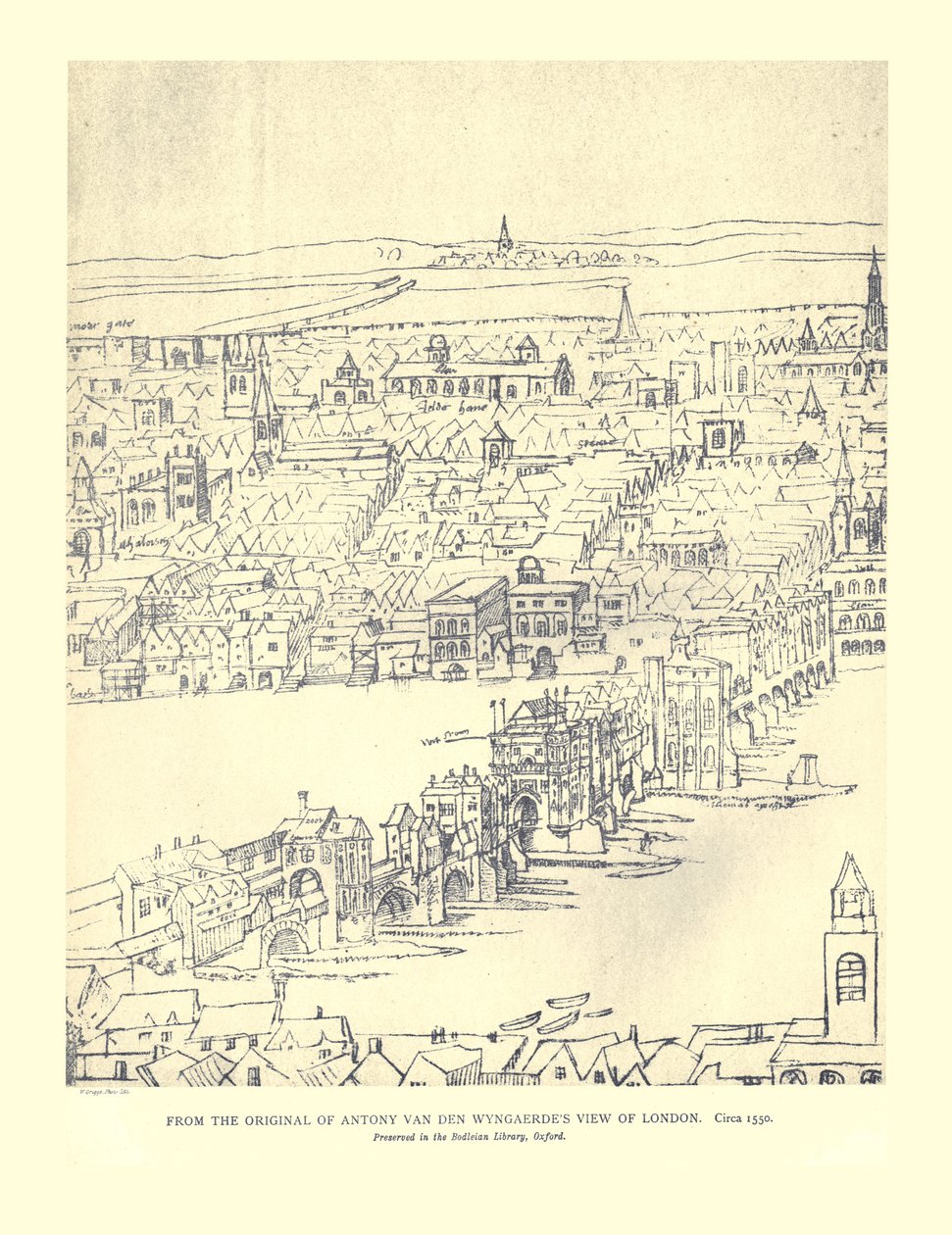 Van Den Wyngaerdesin näkymä Lontooseen, c1550, 1886 tekijältä Anthonis van den Wyngaerde
