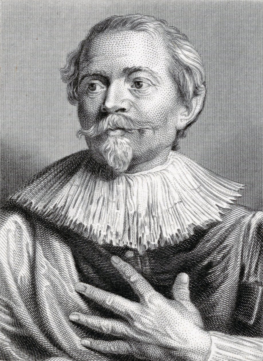 Muotokuva Jacob Jordaensista (1593-1678) kaiverrettu Edward Francis Finden (1791-1857) (kaiverrus) tekijältä Anthony van Dyck