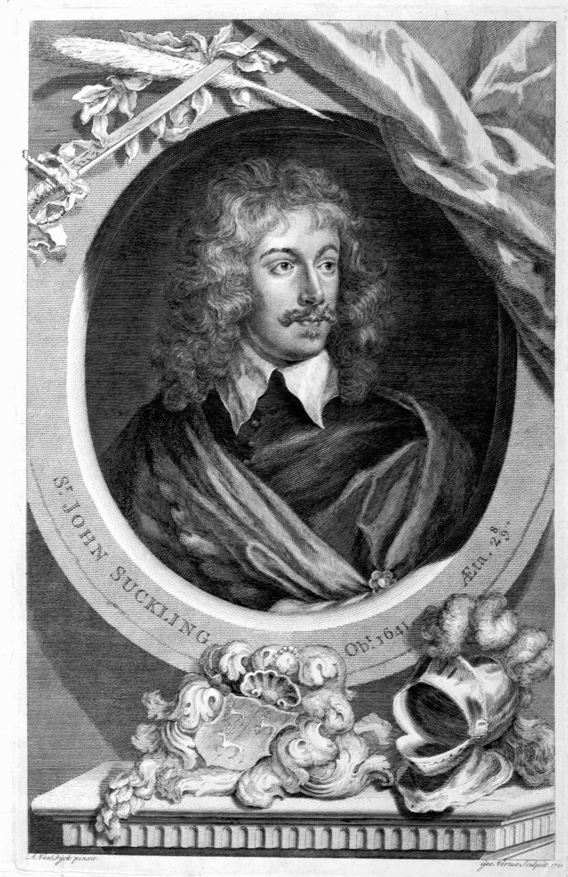Sir John Suckling, kaivertaja George Vertue, 1744. tekijältä Anthony van Dyck