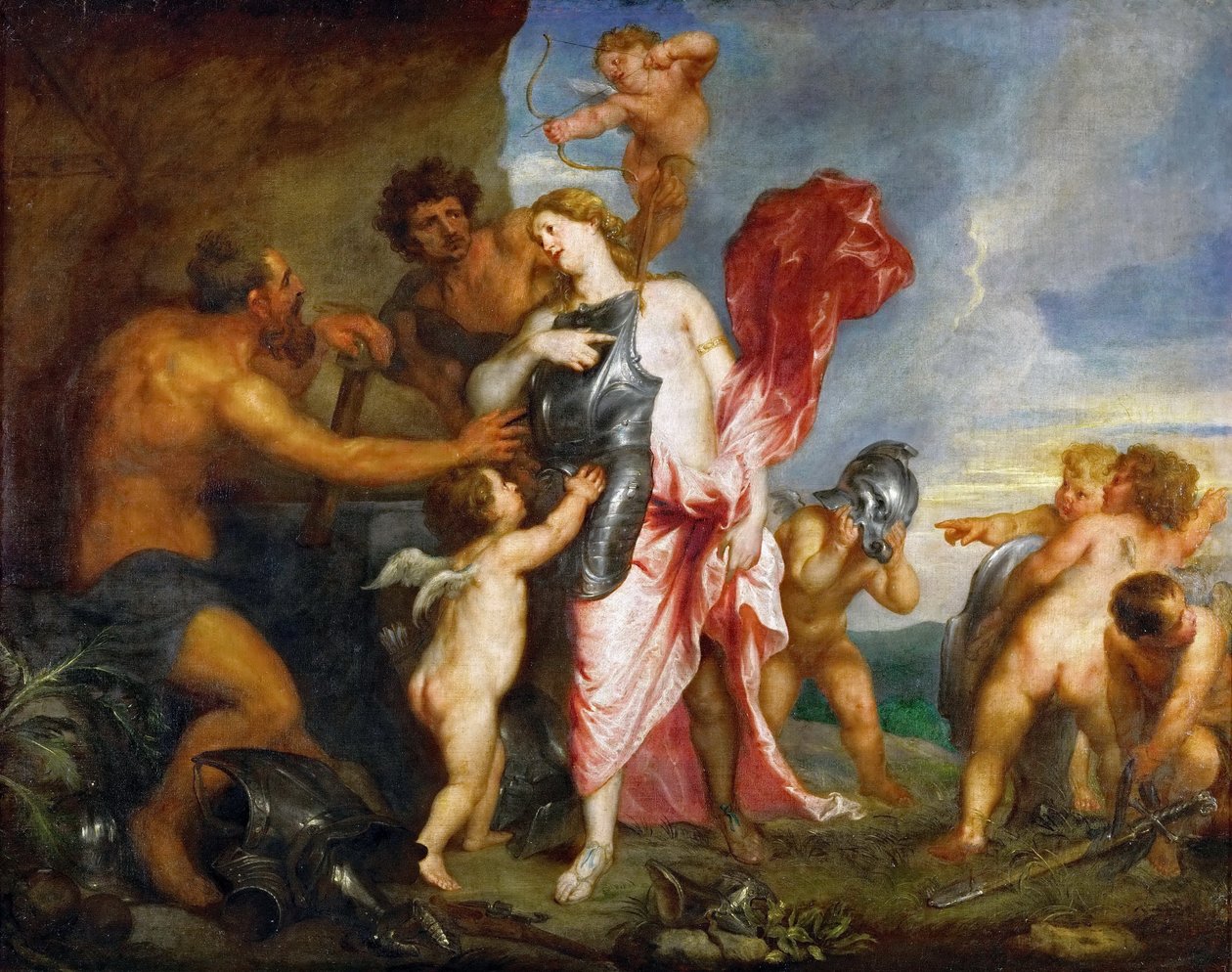 Thetis empfängt von Hephaistos die Waffen für Achill tekijältä Anthony van Dyck