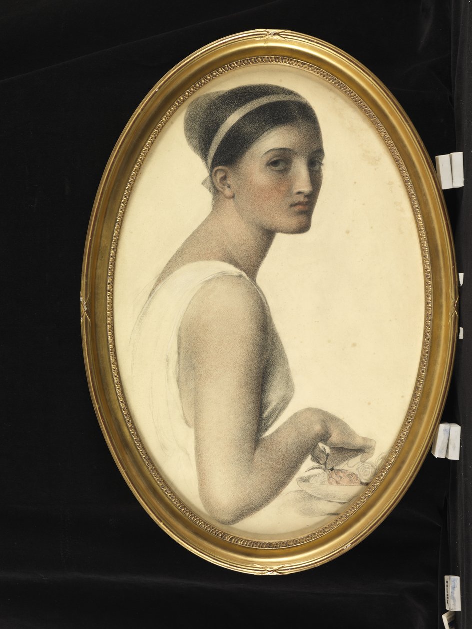 Ihanteellinen pää (liitu paperille) tekijältä Anthony Frederick Augustus Sandys