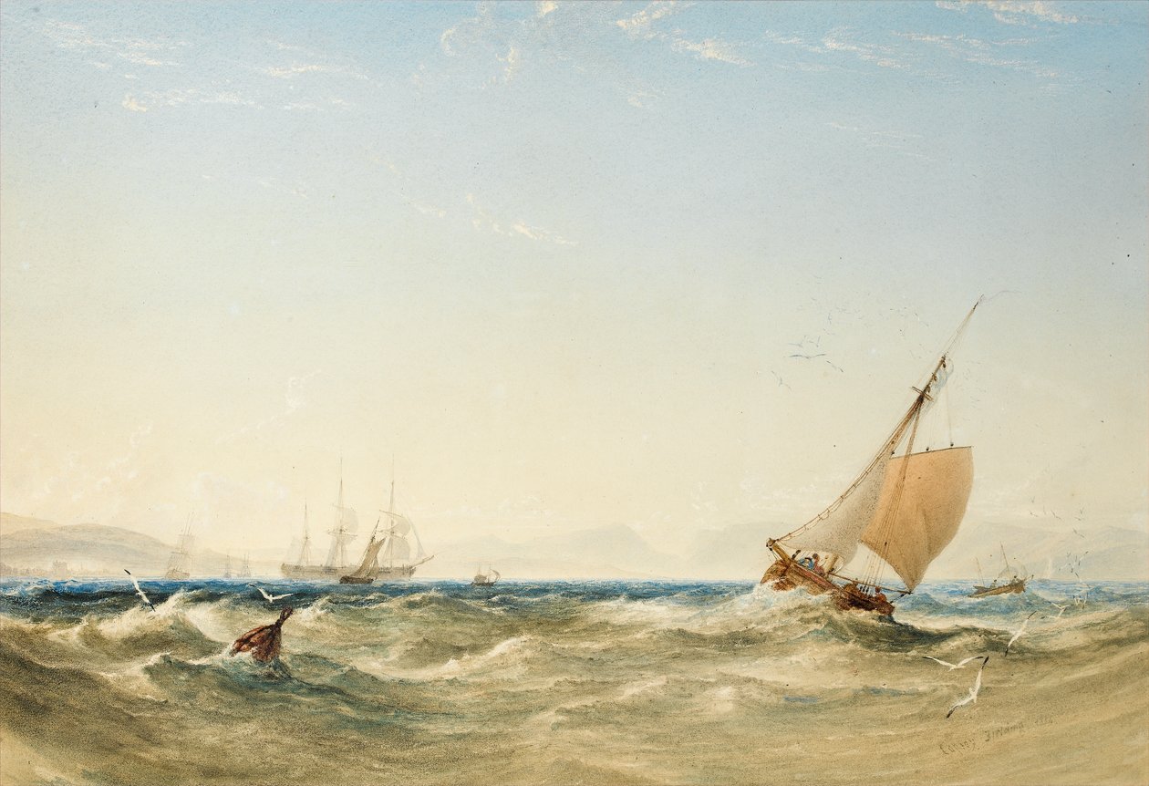 Tuore tuulta Skotlannin rannikolla, 1854 (wc paperilla) tekijältä Anthony Vandyke Copley Fielding