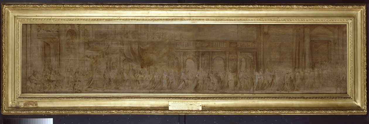 Kaarle I ja sukkanauharitarit kulkueessa, 1638 (öljy hopeakärkillä paneelissa) tekijältä Anthony van Dyck