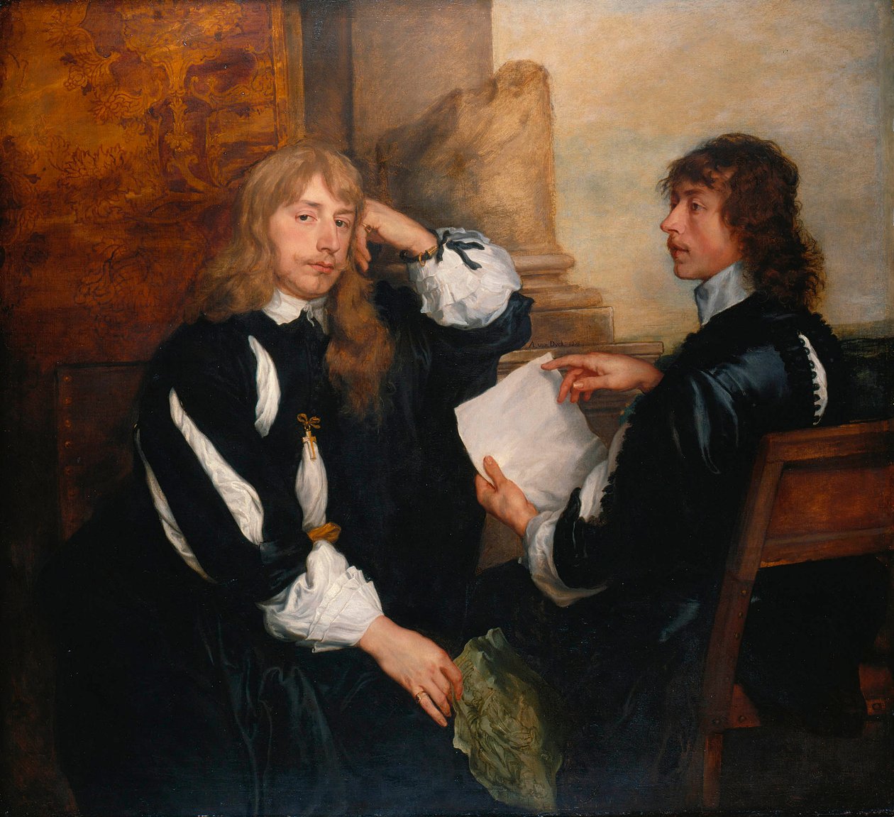Thomas Killigrew ja mahdollisesti lordi William Crofts tekijältä Anthony van Dyck