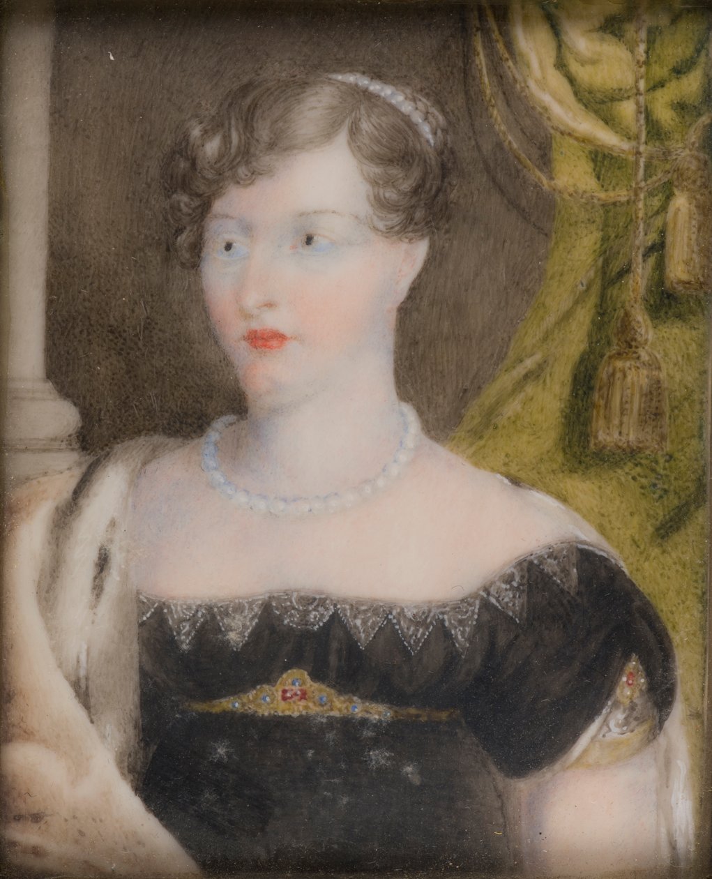 Walesin prinsessa Charlotten muotokuva (1796-1817), n. 1812-17 (öljy paperille) tekijältä Anthony (after) Stewart