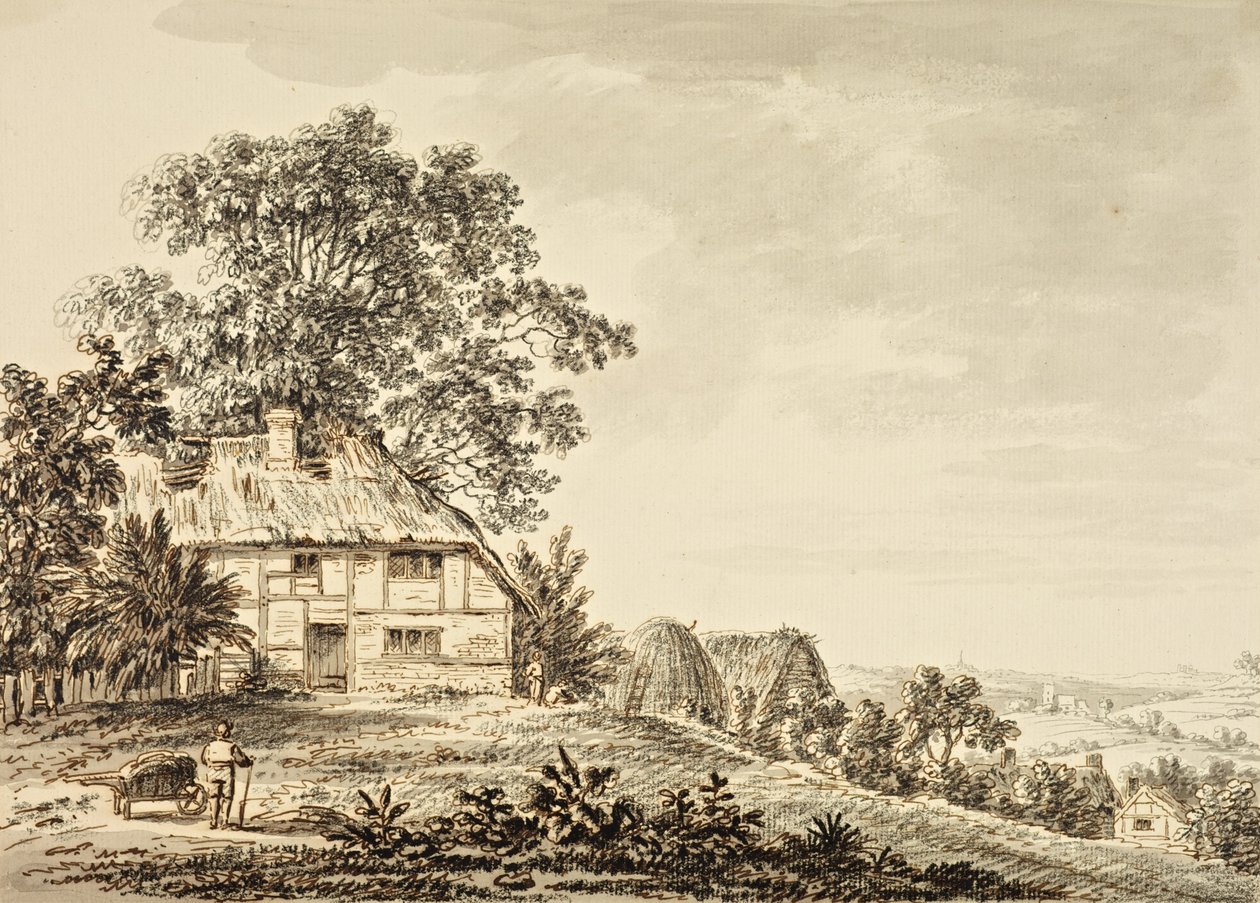 Country Scene (muste paperille) tekijältä Anthony Devis