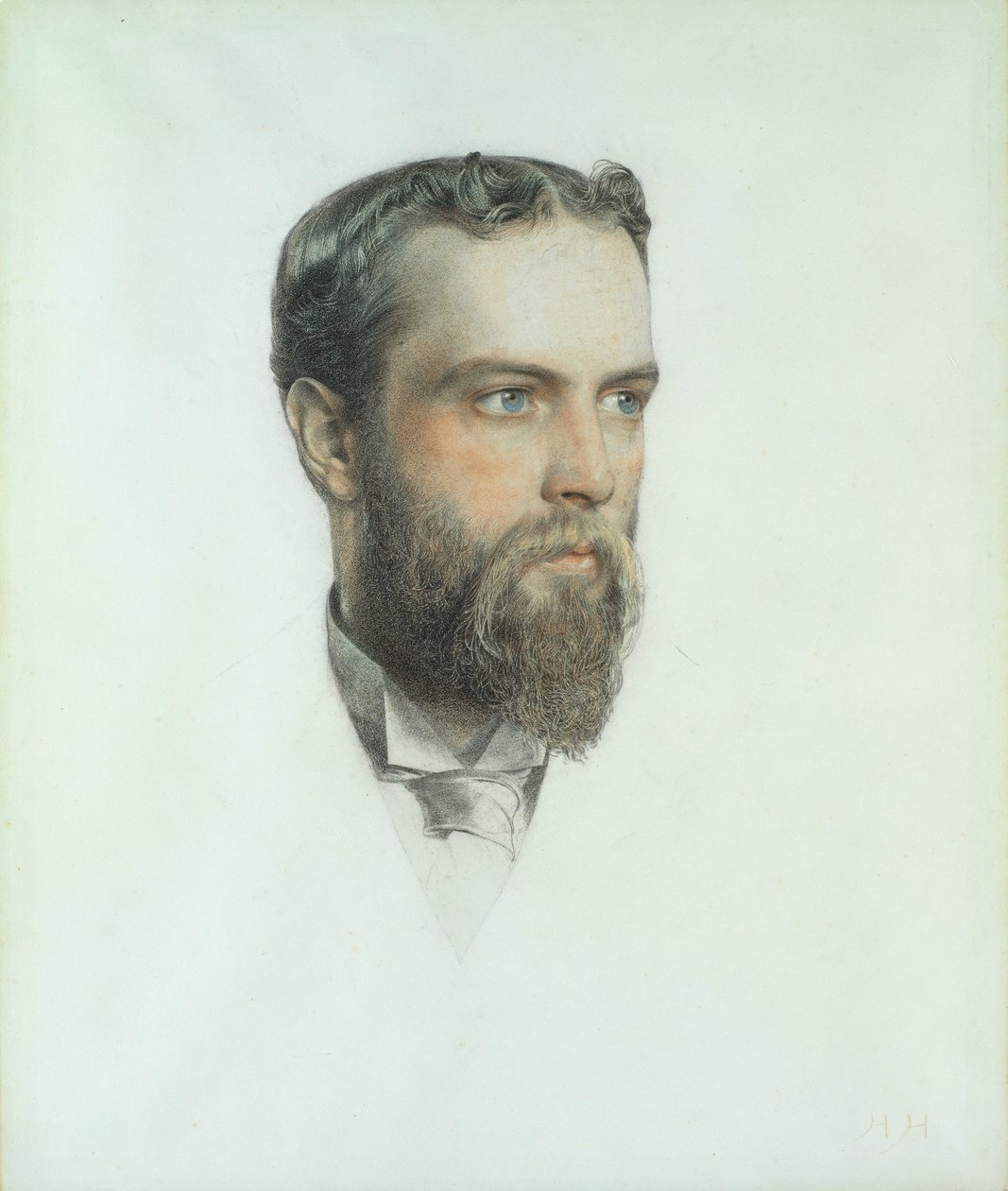 Miehen pää, 1904 (väriset liidut) tekijältä Anthony Frederick Augustus Sandys