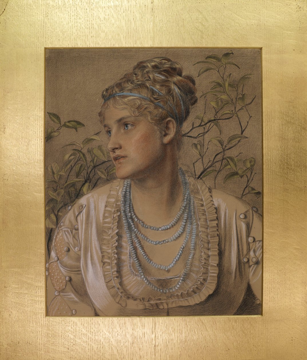 Mary Sandys (1845-1920), n. 1871-73 (värilliset liidut kiillotuspaperilla) tekijältä Anthony Frederick Augustus Sandys