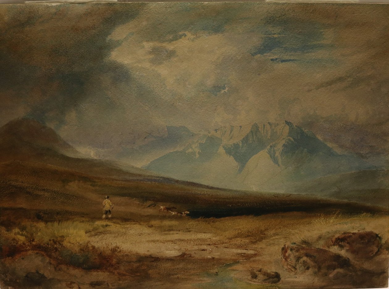 A Moorland, päiväys tuntematon (akvarelli paperille) tekijältä Anthony Vandyke Copley Fielding