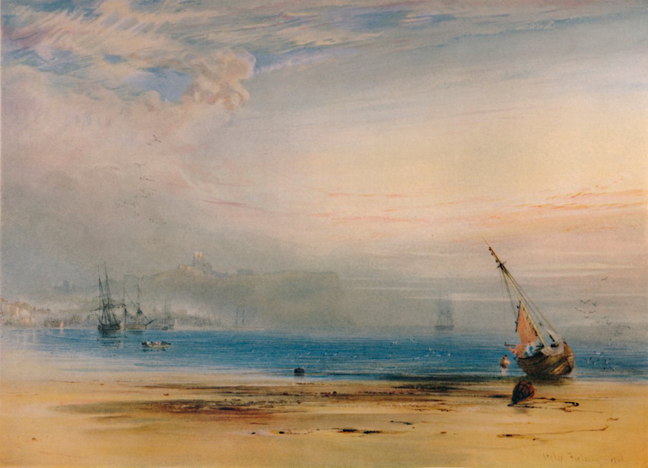 Scarborough lahden toiselta puolelta, 1850, 1935 tekijältä Anthony Vandyke Copley Fielding