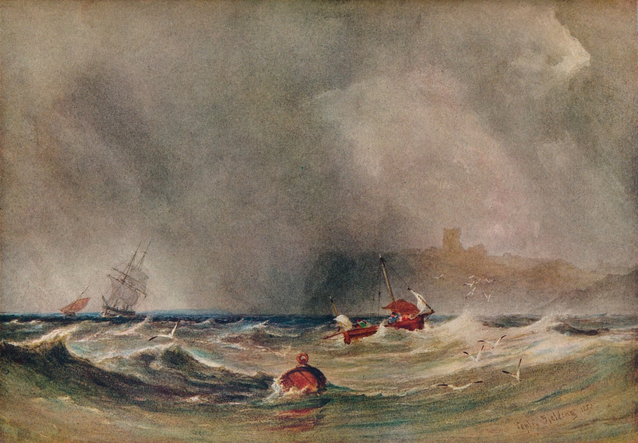 Myrsky Whitbyn edustalla, 1851, 1930. tekijältä Anthony Vandyke Copley Fielding