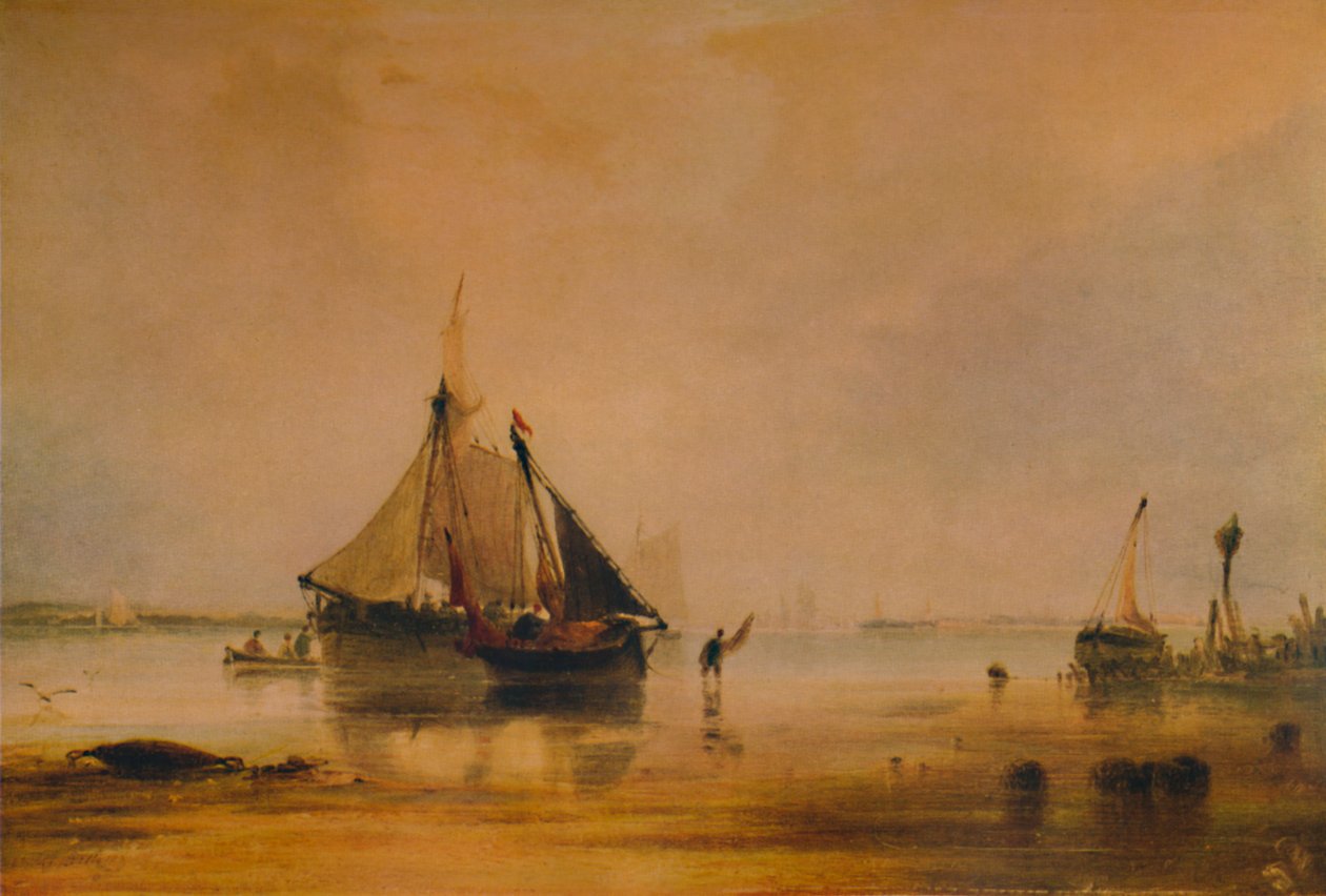 Alukset rannalla lähellä Southamptonia, c1831, 1935 tekijältä Anthony Vandyke Copley Fielding