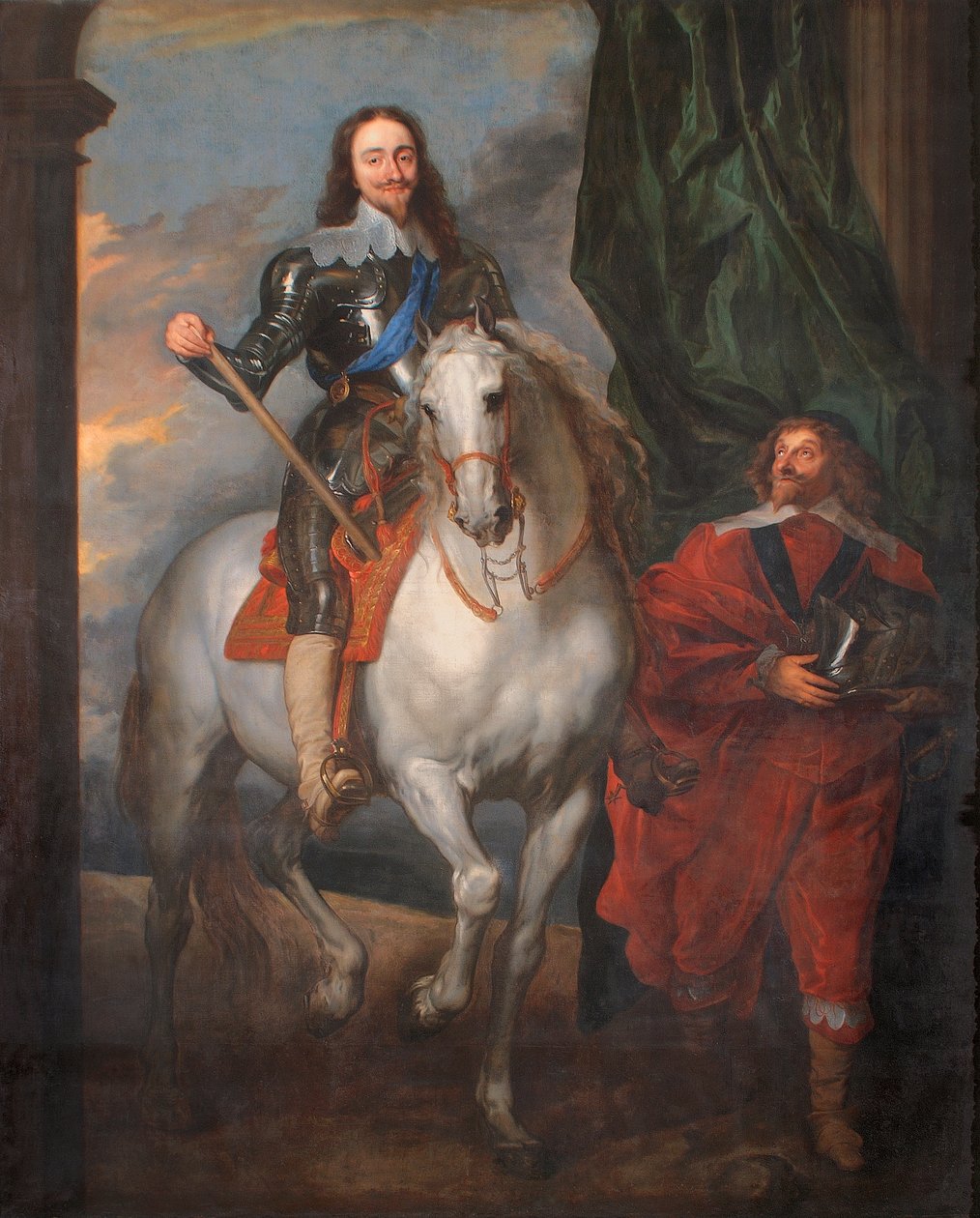 Charles I hevosen selässä M. De St. Antoinen kanssa (öljy kankaalle) tekijältä Anthony van (after) Dyck