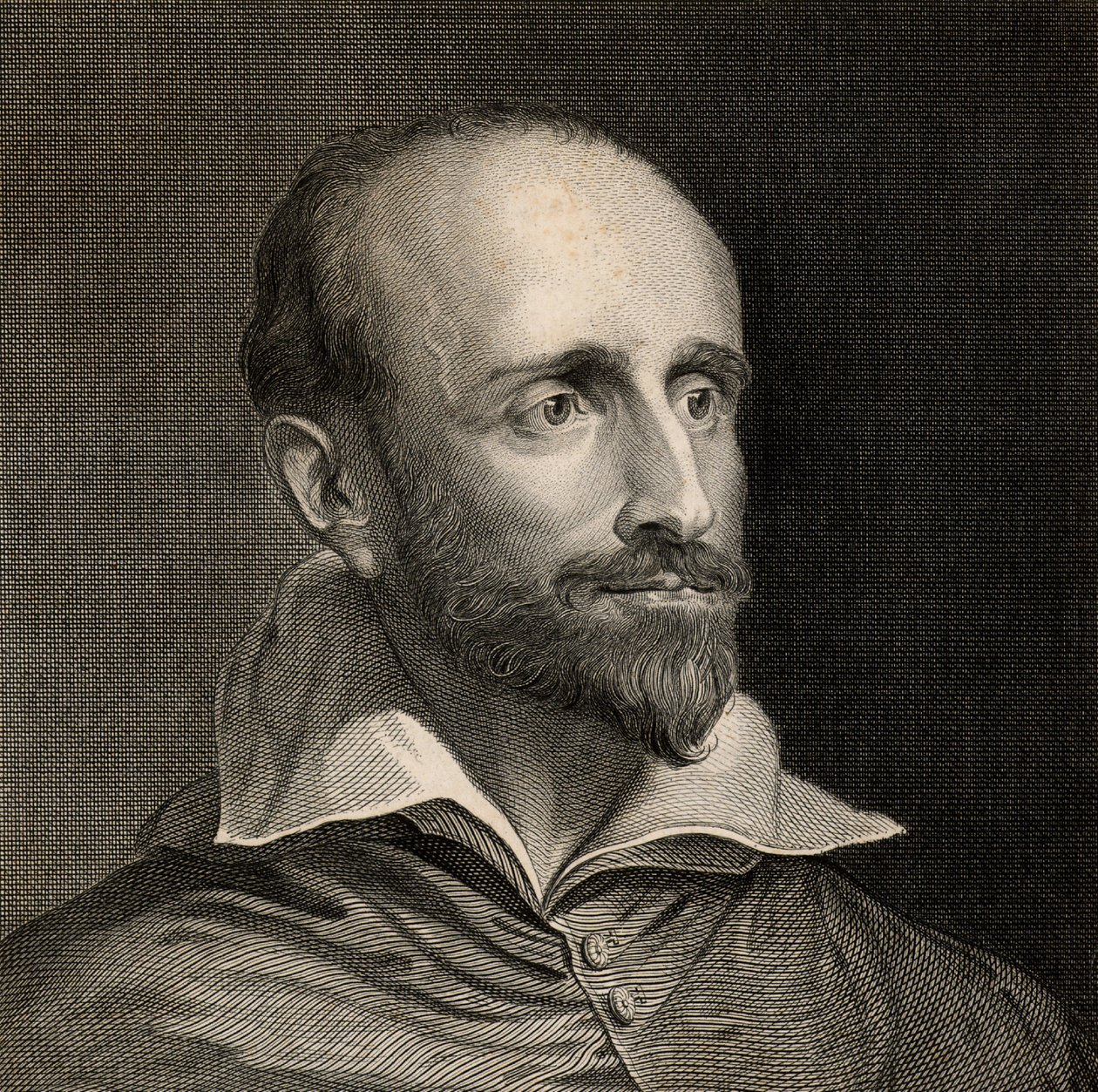 Guido Bentivoglio (1579-1644) italialainen kardinaali, valtiomies, diplomaatti ja historioitsija (kaiverrus) tekijältä Anthony van (after) Dyck