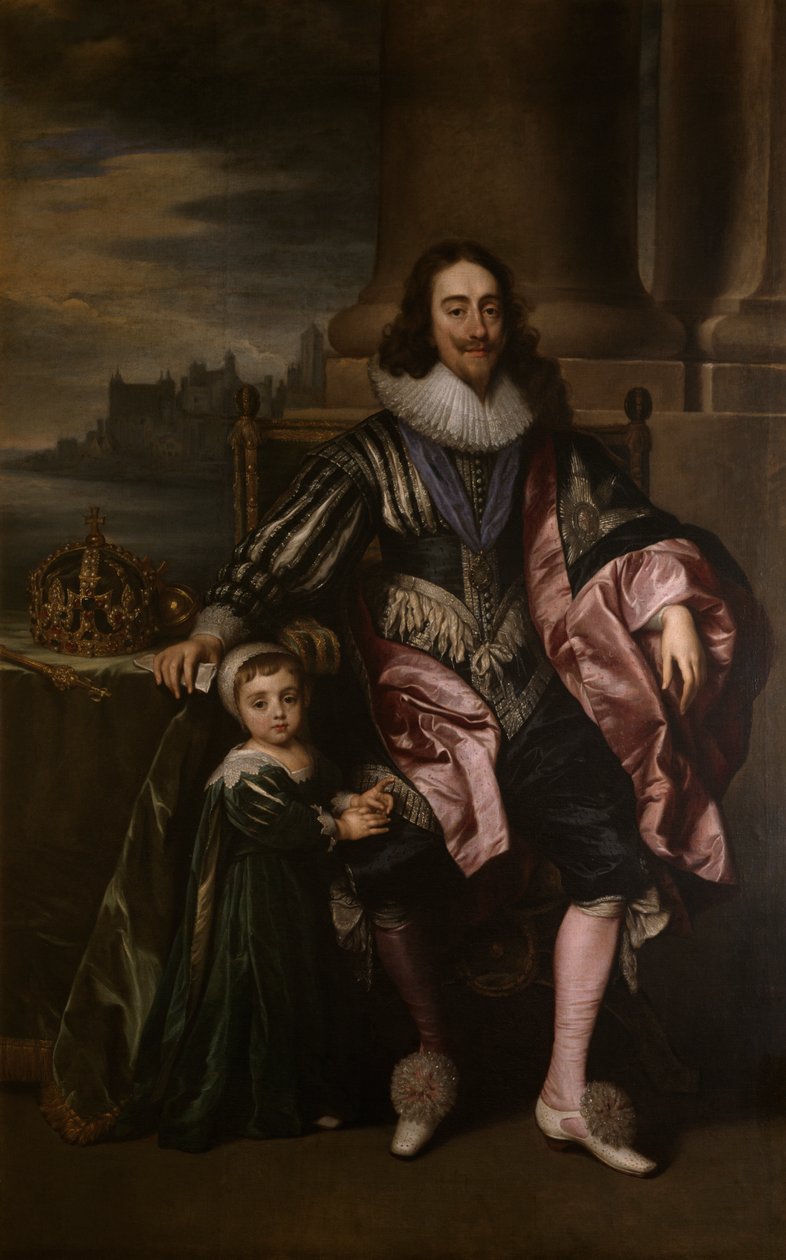 Kuningas Charles I ja prinssi Charles (öljy kankaalle) tekijältä Anthony van (after) Dyck