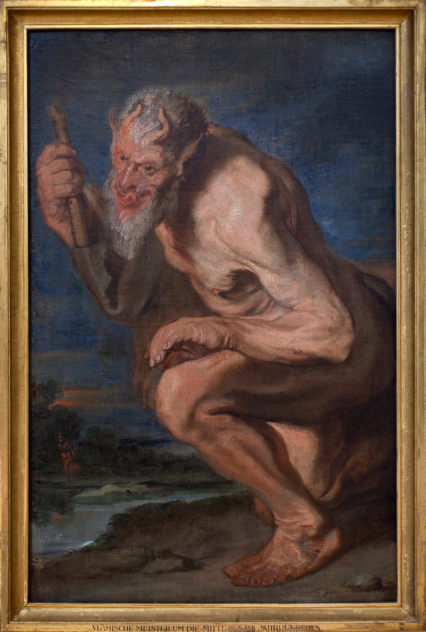 Marsyas polvillaan aulojen kanssa. Antoine (Antoine tai Antoon tai Anton) Van Dyck (1599-1641) maalaus, öljy kankaalle tekijältä Anthony van (attr. to) Dyck