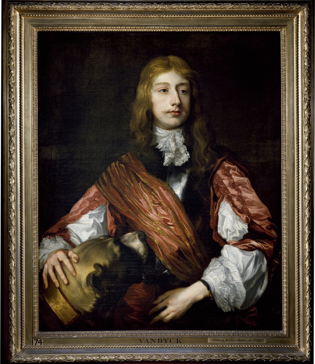 Thomas Killigrew ja hänen koiransa (öljy kankaalle) tekijältä Anthony van (studio of) Dyck