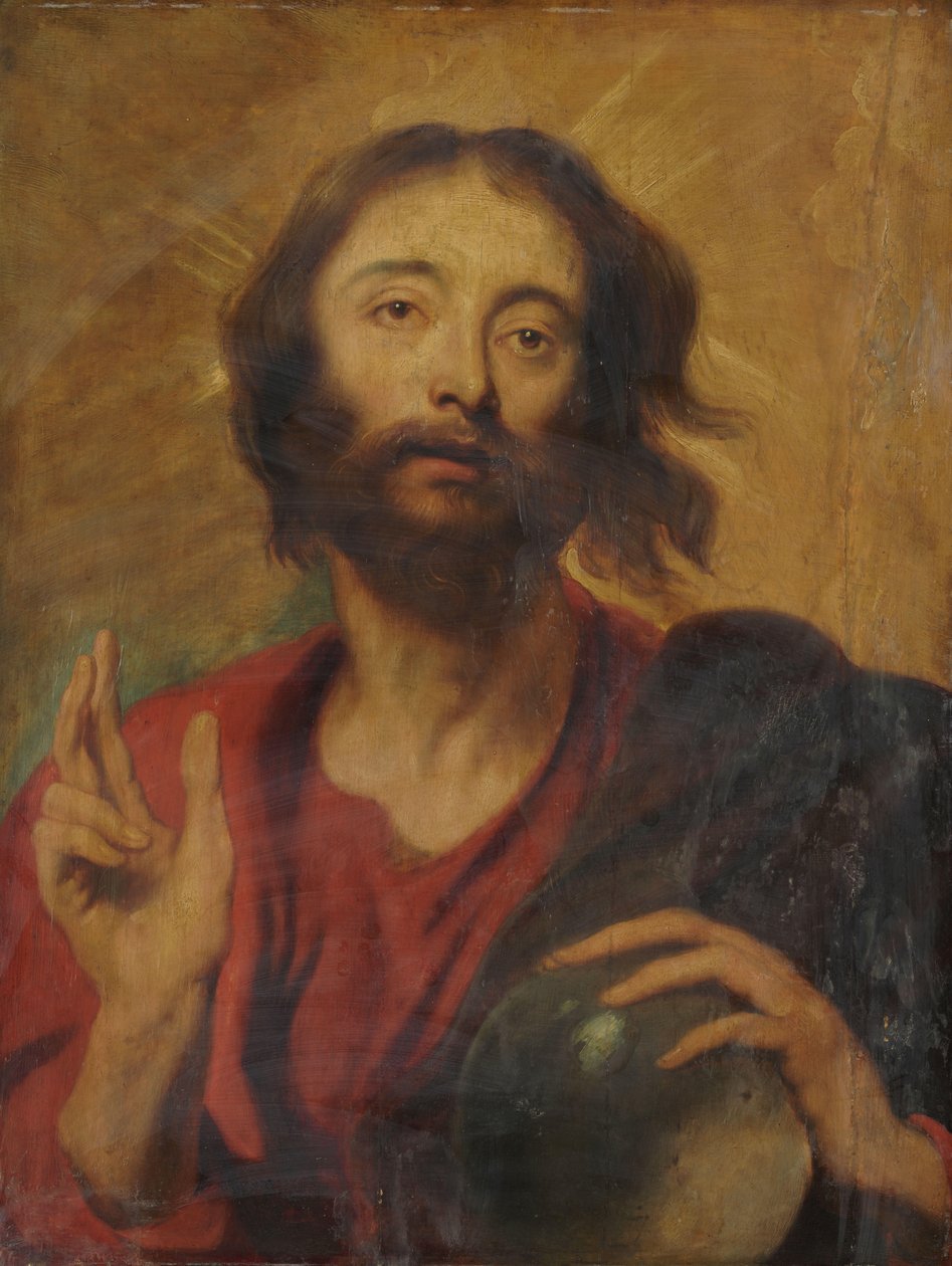 Kristus maailman Vapahtajana tekijältä Anthony van Dyck (after)